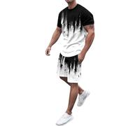 Men's Tracksuit 2 Piece Hoodies Casual Jogging Gym Sweat Suits for Men Jogging Sweatshirts Athletic Sweatsuits Sets Vacation Clothes Shirt und Pants mit Drawstring (White,XL)