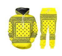 Men's Tracksuit 2 Piece Set Paisley Cashew 3D All Over Printed Hoodies and Jogger Trousers Set Hip Hop Casual Sportswear Set