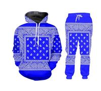 Men's Tracksuit 2 Piece Set Paisley Cashew 3D All Over Printed Hoodies and Jogger Trousers Set Hip Hop Casual Sportswear Set