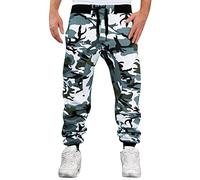 Mens Tracksuit Bottoms Camo Gym Joggers Sweatpants Drawstring Elastic Waist Running Trousers Combat Camouflage Long Pants Outdoor Hiking Pants