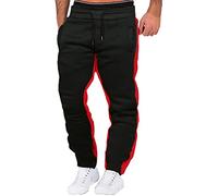 Men's Tracksuit Bottoms, Casual Joggers, Fashion Color Blocking Athletic Pants, Gym Running Yoga Chino Activewear Pants for Men, Elastic Waist Drawstring Outdoor Work Pants with Pockets Black