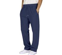 Men's Tracksuit Bottoms Joggers Straight Leg Open-Hem Drawstring Cosy Warm Elastic Waist Sweatpant Casual Trousers Smart Travel Outdoor Fishing Jogging Pants Running Gym Trainning Sports (1-Navy, M)