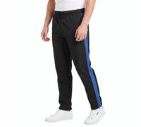 Mens Tracksuit Bottoms Lining Gym Trousers 1 Stripe (Black & Navy, XL)