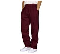 Mens Tracksuit Bottoms Loose Fit - Plain Joggers for Men UK Straight Let Lightweigt Breathable Baggy Sweatpants Open Hem Pocket Sports Trousers Comfort Leisure Running Pants