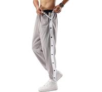 Men's Tracksuit Bottoms Sports Trousers with Side Button Placket Pants Basketball Casual Training Warm Up Loose Open Leg Sweatpants with Pockets,Sweatpants for Men Traning Track Pants Joggers,B,XL