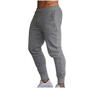 Mens Tracksuit Bottoms Track Pants Recycled Fleece Wide Leg Gym Trousers Jogging Black Joggers Men Multi-Pockets 2 Pack Suit Athletic Men's Sports Sport for Fashion Open Hem Dark Gray-A M