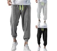 Men's Tracksuit Pant UK Clearance Man Gym Joggers Sweatpants Cropped Pants Causal Loose Fit Running Trousers Solid Color Stripe Casual Sports Trouser Tracksuit Jogging Bottoms with Pockets