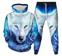 Men's Tracksuit Set Animal Wolf 3D Printed Hoodie and Joggers Pants Set Hip Hop Autumn Winter Two Piece Set Sportswear