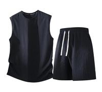 Men's Tracksuit Set Casual Summer Set consisting of a Short Sleeve Top and Two Piece Shorts Ideal for the Beach