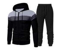 Mens Tracksuit Set Full Zip Hoodie Top Bottoms Drawstring Joggers 2 Piece Sets Full Sleeve Hooded Gym Sweatsuits Plain Yoga Pants Outfit Clearance Drawstring Waistband Casual Athletic Sets Size S-3xl