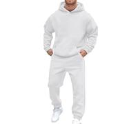 Mens Tracksuit Set Hooded Fleece Pullover Hoodie with Joggers Casual Athletic Wear Plain 2Pc Top and Jogging Bottoms Full sets Sweatshirt Set Activewear Sets Christmas (Men's Casual Tracksuit Set,M)