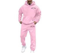 Mens Tracksuit Set Long Sleeve Zip Up Hoodie and Casual Cotton Comfortable Fit Joggers Sets Athletic Set Gym Contrast Jogging Full Tracksuit Hoodies Holiday Clothing (Mens Hooded Plain Tracksuit,XXL)