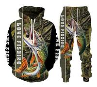 Men's Tracksuit Set Lure Fishing 3D Printed Hoodies and Joggers Sweatpants 2 Piece Set Hip Hop Casual Sport Suit