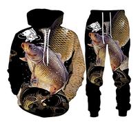 Men's Tracksuit Set Lure Fishing 3D Printed Hoodies and Joggers Sweatpants 2 Piece Set Hip Hop Casual Sport Suit