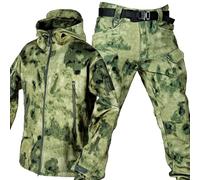 Men's Tracksuit Set Tactical Suit Tactical Jacket and Trousers Two-Piece Waterproof Army Combat Suit Sets Tactical Camouflage Clothing for Hunting Combat Jacket + Trousers,B,M