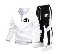 Men's tracksuit sport set jogging tracksuits full zip track suits casual tracksuits for Walking Dead Stand Collar Sport Jacket Pants Autumn Winter Thermal Tracksuit,White-4x_l