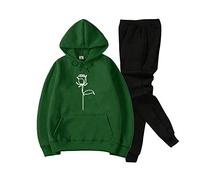 Mens Tracksuit - Unisex Casual Hooded Sweatshirt Jogger Set Long Sleeve Printed Pullover Trousers Autumn Winter Soft Athletic Two Piece Outfit