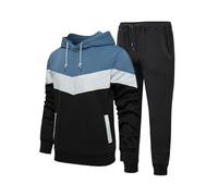 Men's Tracksuit Y2K Hoodie & Jogging Bottoms Set, Regular Fit, Hoody Sweatshirt and Joggers Breathable Drawstring Going Out Sportswear Set for Men