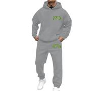 Mens Tracksuits Cargo Pants Zip Loungewear Gym Set Pockets Cuffed Plain Formal Menswear Warm Stylish Hooded Hoodie Overall Active Sets Track Suit Hoodie Holiday Clothes (Light Gray,3XL)