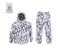 Mens Tracksuits - Men's 3D Leaf Hoodie Jacket With Pants Reversible Gear Set For Outdoor Activities