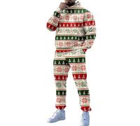 Mens Tracksuits - Men's Christmas Matching Sets 2 Piece Fall Sweatsuit Outfits Hoodie Jogger Cozy Track Bundle