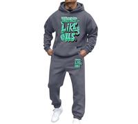 Men's Tracksuits Set Contrast String Fleece Tracksuit Hoodie Top Bottoms Joggers Gym Set Draw Code Tracksuit Track Suits Sweatshirt Jogger Sweatpants Holiday Clothing (Grey, XL)