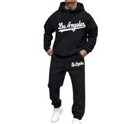 Men's Tracksuits Set Gym Jogging Top Bottoms Joggers Workout Fitness Running Sweat-Suits Sportswear Sets with Zip Pockets Loungewear for Travel Sportswear Suits Christmas (Tracksuit Men Black,S)