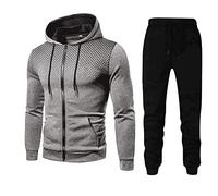 Men's Tracksuits Set Long Sleeve Causal Full Zip Running Sports Sweatsuit For Men 2 Piece Outfits(Grey B,Medium)