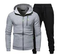 Men's Tracksuits Set Long Sleeve Causal Full Zip Running Sports Sweatsuit For Men 2 Piece Outfits(Y Grey,4XL)