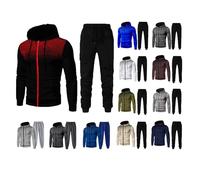 Men's Tracksuits Set Long Sleeve Causal Full Zip Running Sports Sweatsuit Y2K Hoodie & Jogging Bottoms Set Casual Jogging Suit For Men 2 Piece Outfits