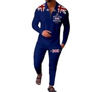 Mens Tracksuits Union Jack British Flag Thin Fleece Shirts and Jogging Sweatpants Autumn Winter Sweatsuits Comfort Classic-fit Sweatshirt Sets Activewear Workwear Daily Wear Set Comfort