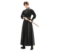 Men's Traditional Chinese Hanfu, for Height: 150-195cm, Top + Pleated Skirt, Applicable to Check in Take Photos,M,2PCS