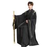 Men's Traditional Chinese Hanfu, for Height: 150-195cm, Top + Pleated Skirt, Applicable to Check in Take Photos,3XL,3PCS