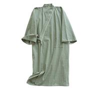 Mens Traditional Pyjamas 2 Piece Set Classic Style Plain Poly Cotton Pjs with Check Design Soft Comfortable Top Trousers Short Sleeve T-Shirt Adjustable Drawstrings Green
