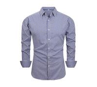 Men's Traditional Shirt Slim Fit Checked Button Regular Western Shirt | Traditional shirts for men long sleeve Kent collar with patterned casual shirt checked shirt for Oktoberfest and Bavarian