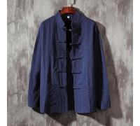 Men's Traditional Tang Suit Comfortable Tai Chi Jacket for Various Occasions (3XL Navy)