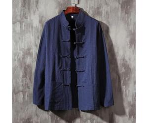 Men's Traditional Tang Suit Comfortable Tai Chi Jacket for Various Occasions (3XL Navy)