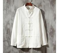Men's Traditional Tang Suit Comfortable Tai Chi Jacket for Various Occasions (3XL White)