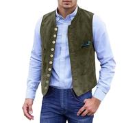 Men's Traditional Vest Breathable Sleeveless Waistcoat for Summer Festivals Bavarian Trachten Jacket Gilet with Buttons German Heritage Outfit & Oktoberfest Costume
