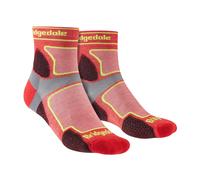 Bridgedale - Mens Trail Running Ultralight T2 Coolmax Sport 3/4 Crew Socks - Red Nylon - Size UK 6-8