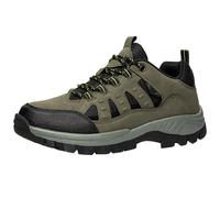 Men's Trail Walking Trainers with Chunky Anti-Slip Sole, Outdoor Hiking Shoes with Mesh and PU Upper, Reinforced Toe Cap, Lace-Up Closure, Cushioned Midsole, Textured Grip Outsole Green