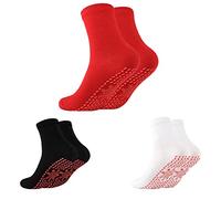 Men's Trainer Socks Black Pack of 3 Heated Socks Tourmaline Self-Heating Magnetic Comfortable Winter Warm Unisex Breathable Warm Cotton Socks for Skiing in Trainers (Camouflage, One Size)