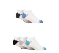 Farah Mens Striped Bamboo Trainer Socks Pack of 5 White 6-11