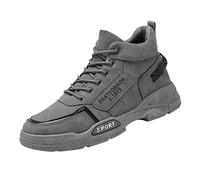 Mens Trainers Arch Support Memory Foam Athletic Running Lightweight Breathable Walking Sneakers Non-Slip Sports Shoes Chunky Orthopedic Trainer Tennis Sneakers Comfortable Casual Trainers Grey