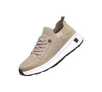 Mens Trainers Arch Support Running Shoes Mens Soft Cushioned Footbed Hiking Shoes Mesh Lining Easy Close Slip On Trainers Non-Slip Breathable Trainer Daily Spring Summer, Hiking & Outdoors Beige
