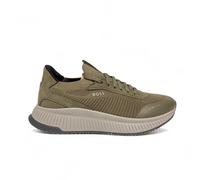 Mens Trainers BOSS Dark Green Casual Sneakers With Logo - TTNM Evo Slon Size 8