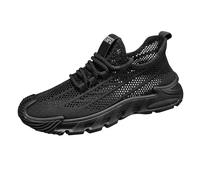 Men's Trainers Breathable Mesh Athletic Running Shoes Lightweight Hollow Out Sports Shoes Comfortable Chunky Orthopedic with Soft Footbed Non-Slip Comfort Walking Casual Sneakers Indoor Outdoor Black