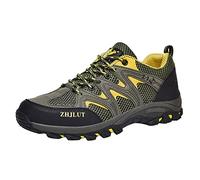 Mens Trainers Cushioned, Trainers Mens Slip Ons, Outdoor Hiking Water Tracing Shoe Breathable Mesh Sneakers Lace Up Wedge Sneakers Slip On Sneaker with Anti Slip Soles Lightweight Walking Shoe