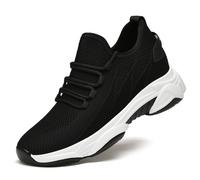 Men's Trainers for Sport Business Rib Runner Sportschuhe Lightweight and Breathable Beach Shoes Barefoot Non-Slip Outdoor Flat Jogging Walking Gym Athletic Fitness Black