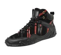 Mens Trainers High Range Basketball Shoes Non-Slip Cushioned Footbed Running Shoes Arch Support Steel Toe Cap Trainers Wide Toe Comfortable Hiking Boots Mountain Trekking Backpacking Black